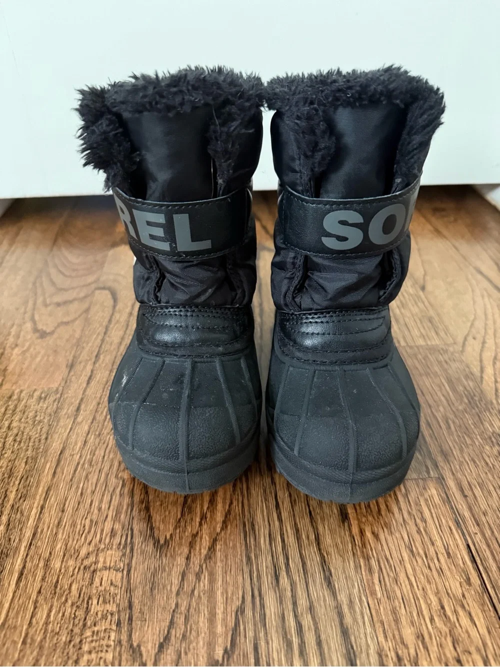 Sorel Kids Black Insulated Rain & Snow Boots with Faux Fur Cuff